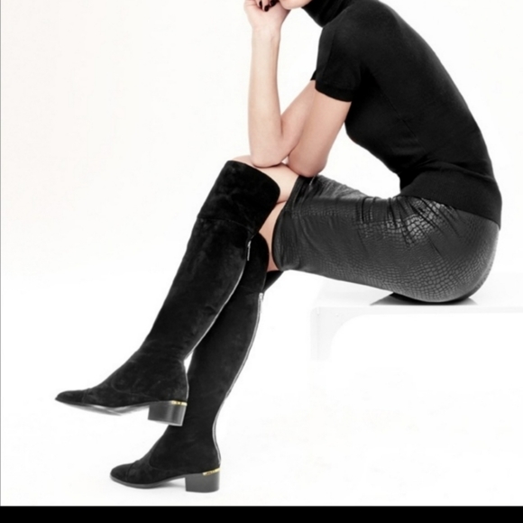 Stuart Weitzman Leather Tall Over The Knees Boots Sz 6.5 - Picture 2 of 12